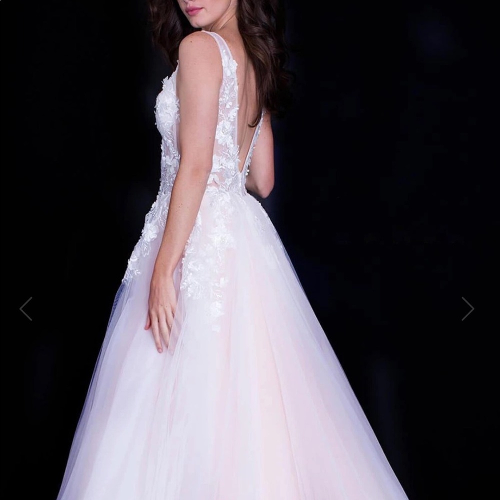 Jovani lilac/white prom dress gown style 555634